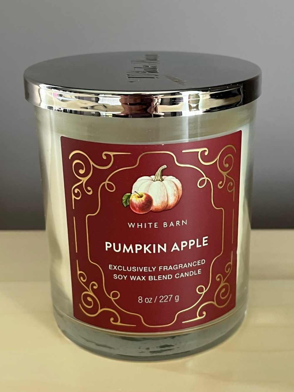 Bath & Body Works White Barn Pumpkin Apple Single Wick Candle